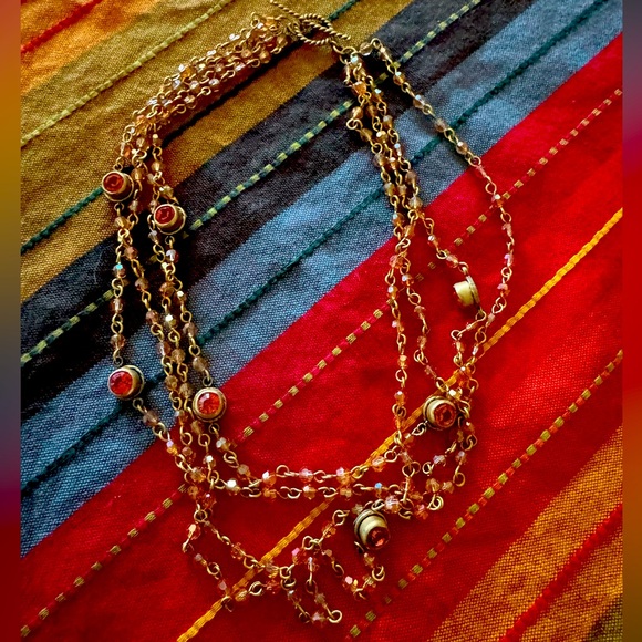 Vintage VSA Magdalena burnt orange stones & gold setting - Picture 10 of 14